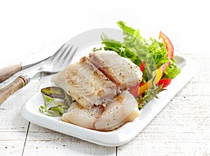 Fried pangasius fish fillet pieces