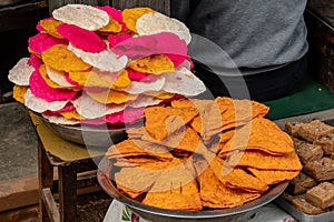 Fried pastries with intense colors