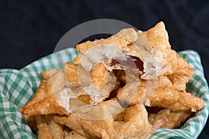 fried pastry with quince and batata typical of Argentina gastronomy