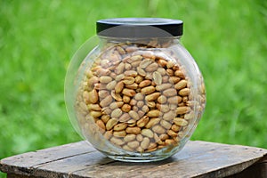 Fried peanuts in a jar are usually served during Eid