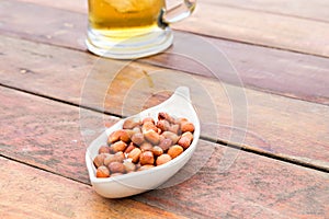 Fried peel peanuts with salt