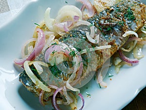 Fried pickled herring