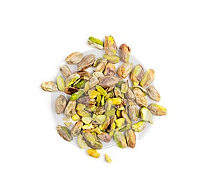 Fried Pistachio Nuts Isolated, Baked Pistachios Pile