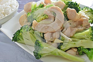 Fried pork jowl broccoli