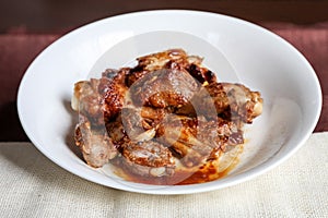 Fried Pork Stips on a White Surface