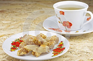 Fried pork with tea
