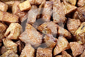 Fried potatoes background.