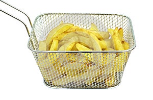 Fried potatoes in deep fryer