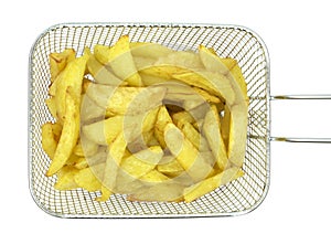 Fried potatoes in deep fryer