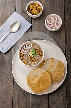 Fried Puri and Chole ki sabzi - famous Indian food