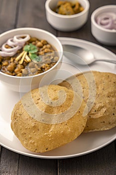 Fried Puri and Chole ki sabzi - famous Indian food