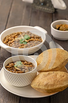 Fried Puri and Chole ki sabzi - famous Indian food