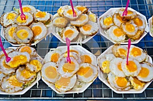 Fried Quail's egg selling in Thailand.