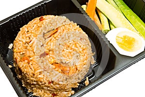 Fried rice with chili paste shrimp