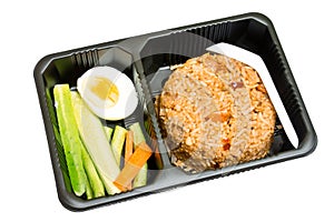 Fried rice with chili paste shrimp