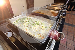 Fried Rice with Crab meat, steam rice in room for Catering, Seminar, Coffee Break, Breakfast, Lunch, Dinner, Buffet and