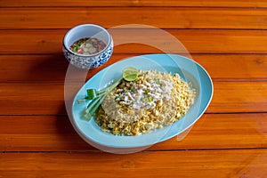 Fried rice with crab with vegetable