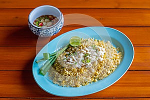 Fried rice with crab with vegetable