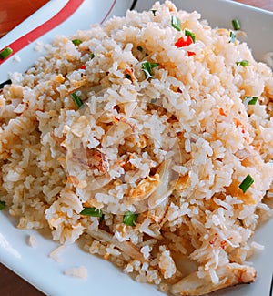Fried rice with crabmeat.