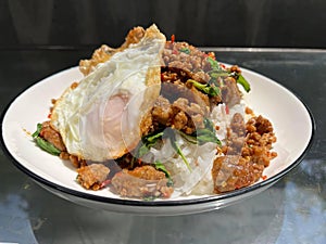 fried rice with crispy pork and basil