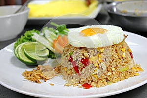 Fried rice with fried egg