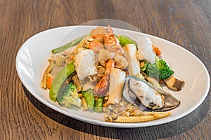 Fried rice noodle seafood