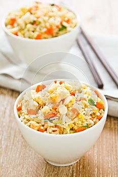 Fried rice with prawn and crab