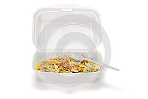 Fried rice in Styrofoam box