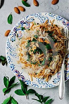 FRIED RICE WITH VERMICELLE.traditional arabic dish