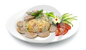 Fried Rice with Vietnamese Saucesage and vegetables