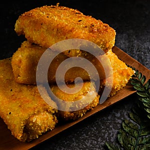 Fried Rissoles or Risol Mayo is a Indonesian snack food.