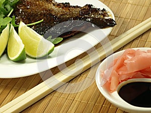 Salmon, ginger and balsamic vinegar