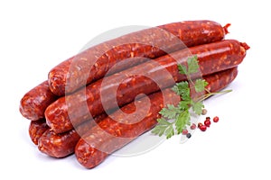 Fried sausage with lamb