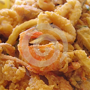 Fried seafood plate