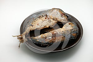 Fried short bodied mackerel fish or Platoo in Thai name  , Popular menu in THAI food
