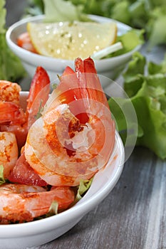 Fried shrimp as a starter