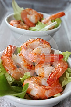 Fried shrimp as a starter
