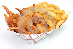 Fried Shrimp and French Fries