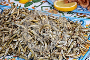 fried smelt fish atherina or silverside