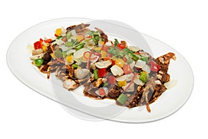 Fried soft shell crab with black pepper sauce