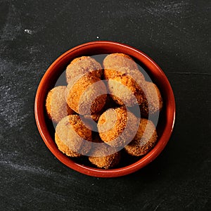 Fried Spanish bacalao croquettes photo