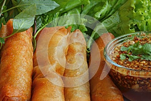 Fried spring roll pastry.