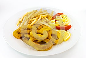Fried squid with french fries