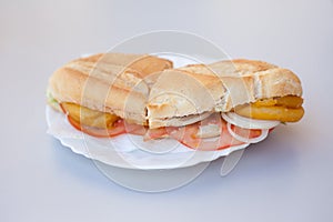 Fried squid spanish roll sandwich