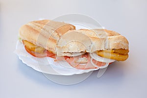 Fried squid spanish roll sandwich