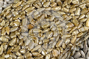 Fried sunflower seeds with sweet molasses from sugar beet