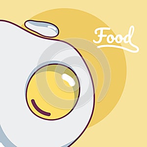 Fried sunny egg concept cartoon