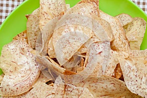 Fried sweet taro crisps, thai snack