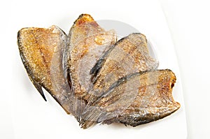 Fried trichogaster pectoralis fish