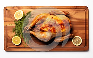 Fried turkey whole chicken meat Isolated on White background